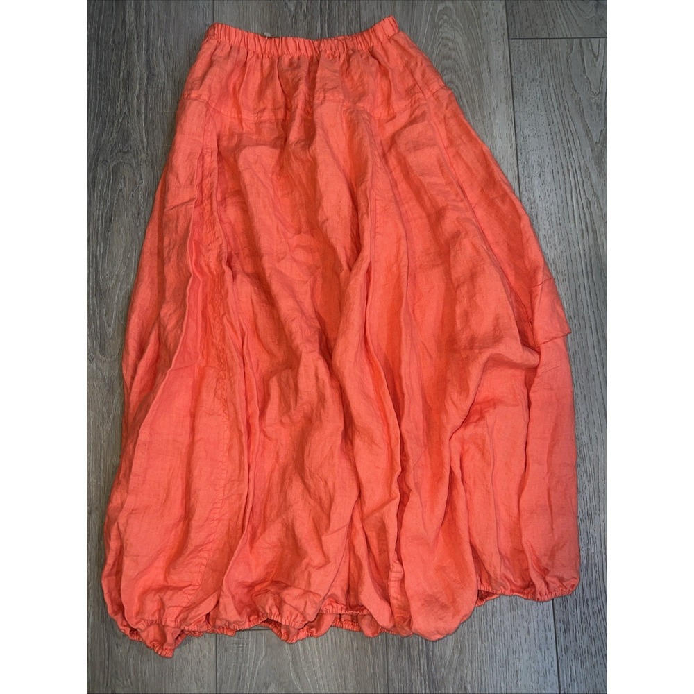 Bodil ORANGE 100% Linen Skirt SIZE SMALL MADE IN THE USA - Picture 4 of 7